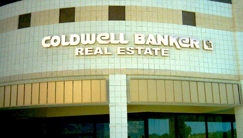 Coldwell Banker Real Estate reverse pan channel letters on a building