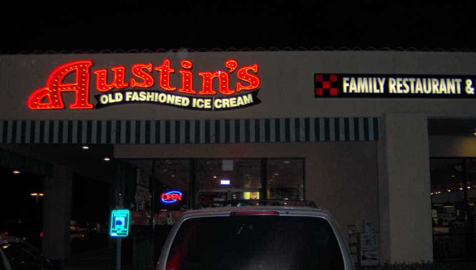 Austins Ice Cream Red Open Face Channel Letters by Addisigns Tucson