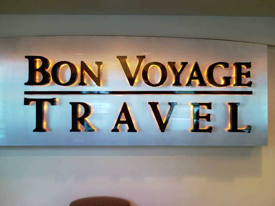 Bon Voyage Travel Backlit Lobby Sign by Addisigns Tucson