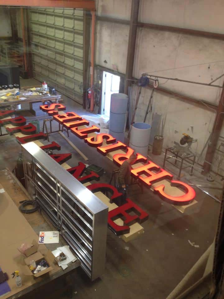 Channel Letters Being Fabricated in Shop - Addisigns sign installation Tucson