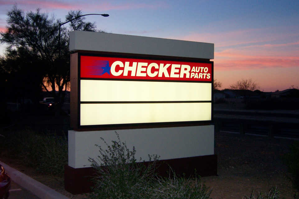 Checker Auto Parts Backlit Monument Sign by Addisigns Tucson