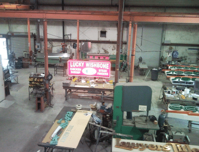 Lucky Wishbone Sign Fabrication Shop - Addisigns sign history, Tucson AZ