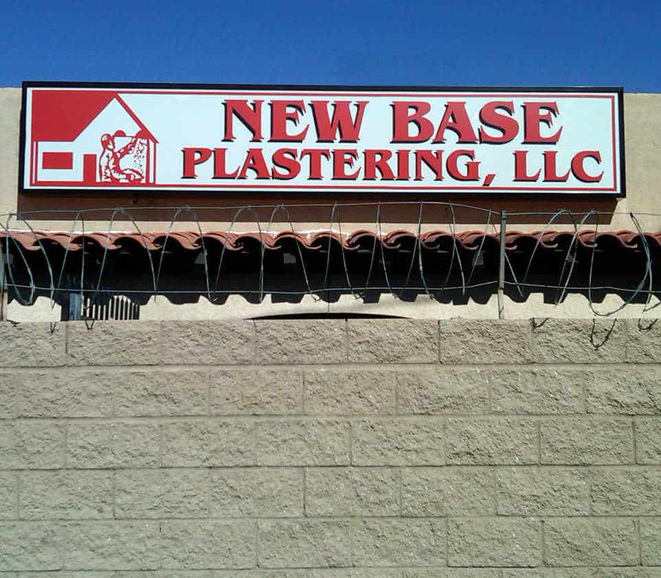 New Base Plastering Illuminated Cabinet Sign by Addisigns Tucson