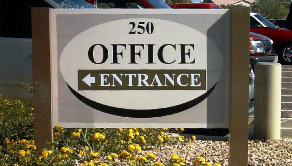 Wayfinding parking lot directional sign by Addisigns Tucson and Phoenix