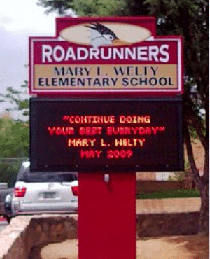 Roadrunners Elementary School Digital Marquee by Addisigns Tucson