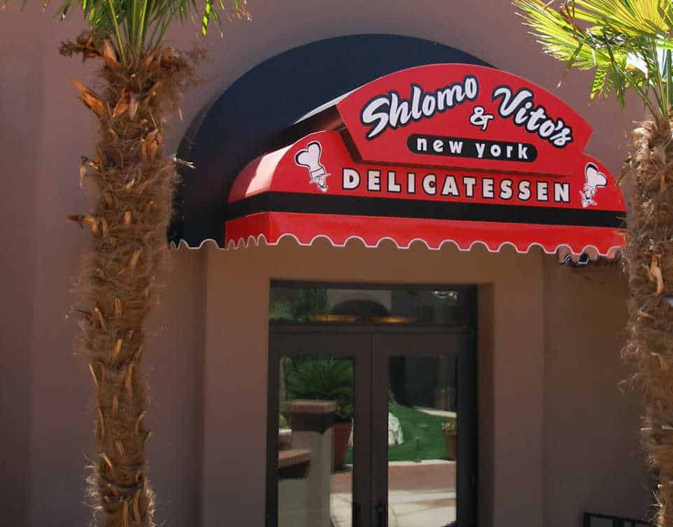 Shlomo and Vitos Red Custom Awning by Addisigns Tucson