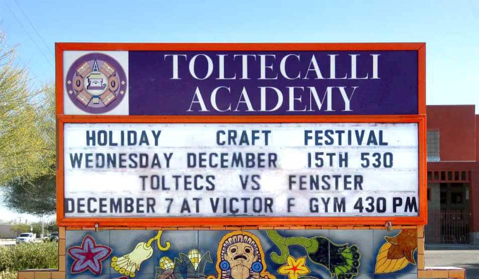 Toltecalli Academy Changeable Letter Monument Sign by Addisigns Tucson