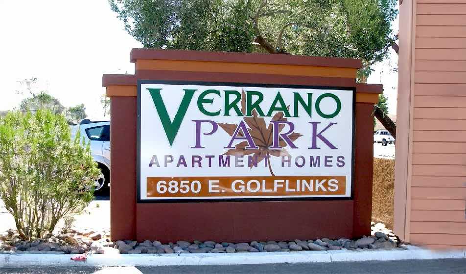 Verrano Park Apartments Monument Sign Closeup by Addisigns Tucson