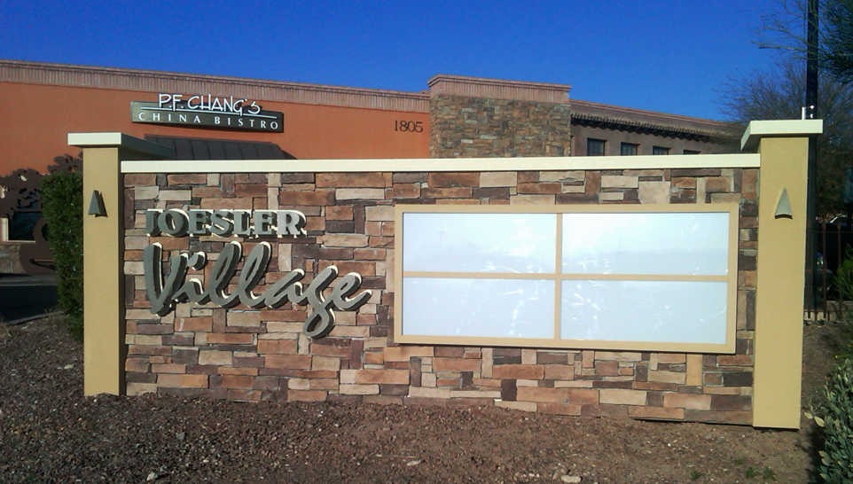 Joesler Village Monument Sign constructed by Addisigns Tucson and Phoenix